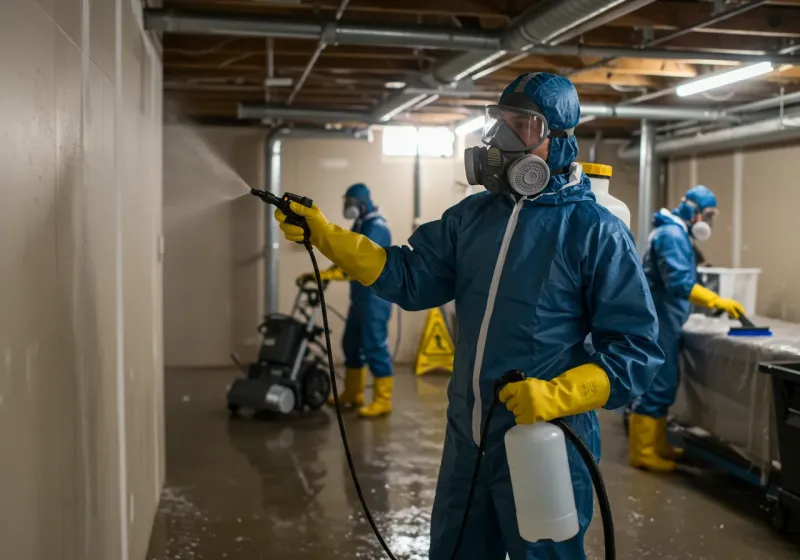 Basement Sanitization and Antimicrobial Treatment process in Spooner, WI