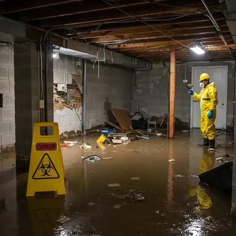 Flooded Basement Electrical Hazard in Spooner, WI Property